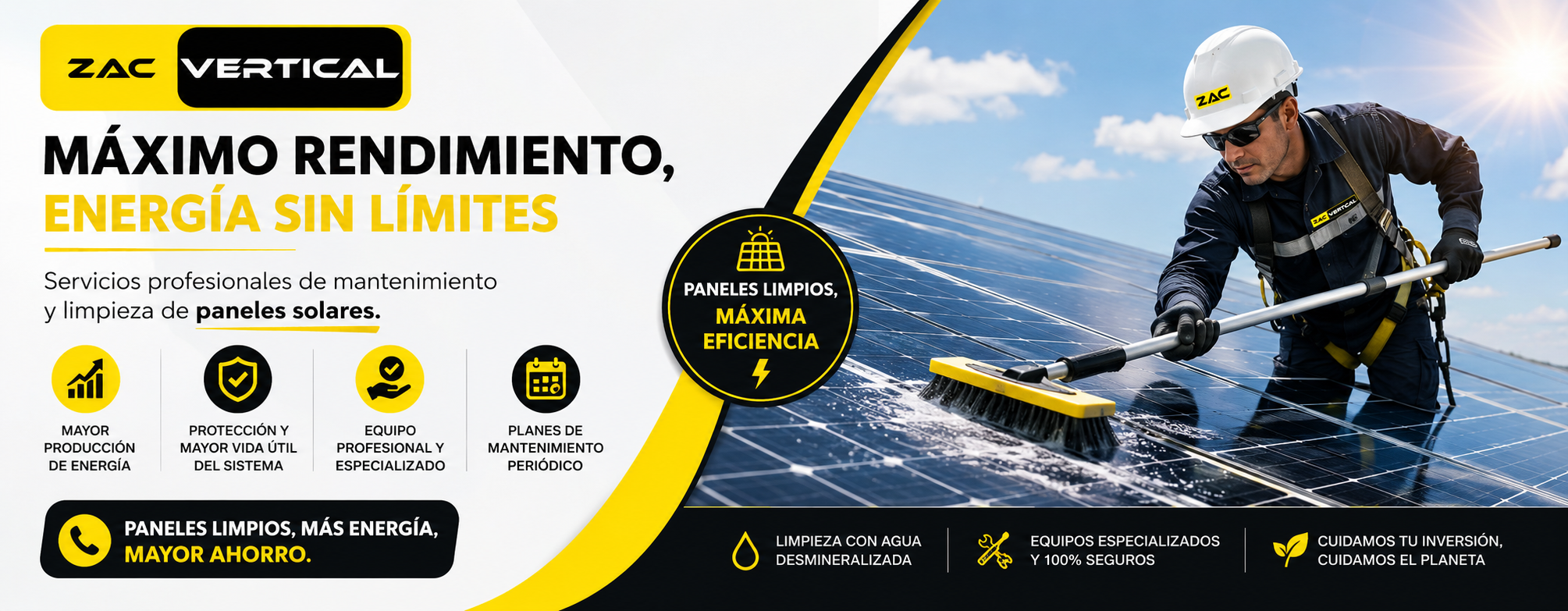 Servicios de mantenimiento y limpieza de paneles solares