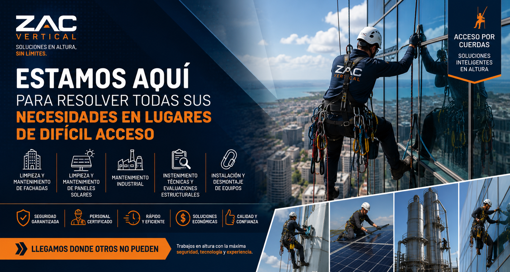 Estamos aqui para todas resolver sus necesidades de trabajo en dificil acceso.